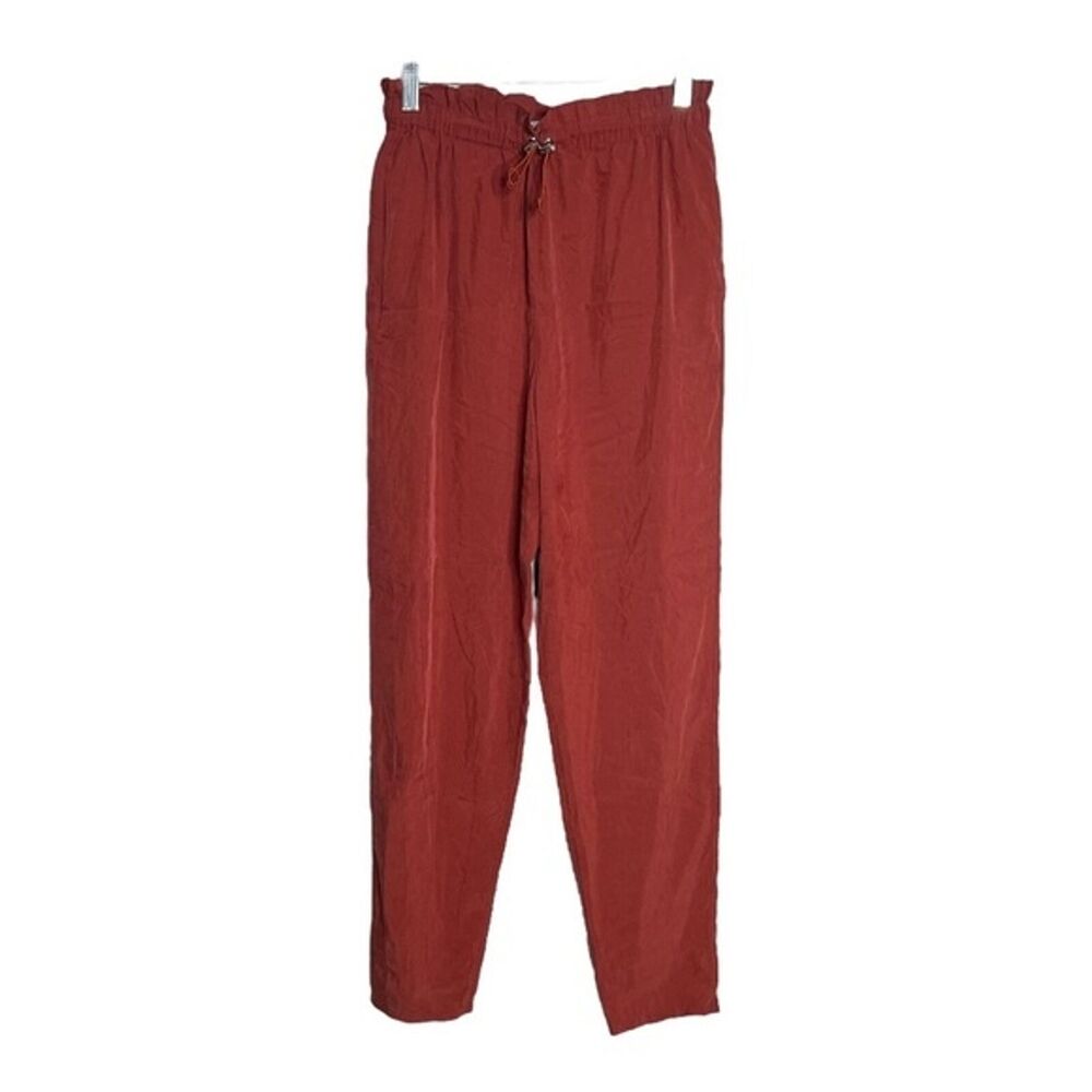 & Other Stories Pants Womens 4 Rust Orange High Rise Paper Bag Waist Casual